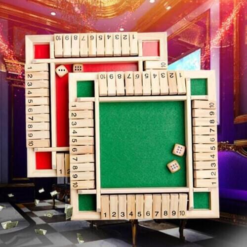 Wooden Four-Sided Flop Digital Dice Board Game Toy Bar Party Club KTV Props Kids Educational Toys for Children Gifts