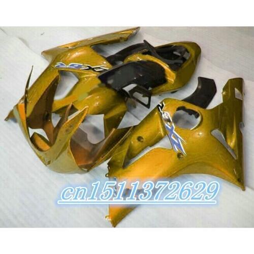 Dor-Free custom Fairings for 2003 2004 Motorcycle Kawasaki Ninja ZX-6R 636 ZX6R 03 04 dazzling gold fairing D
