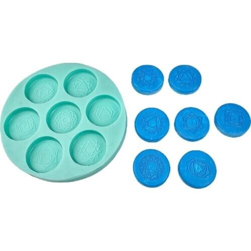 Epoxy Resin Mold Seven Chakras Hemisphere Round Silicone Mould DIY Crafts Making Tools