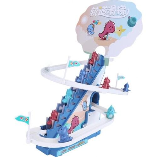 Track Toy Improve Patience Automatic Ladder-climbing ABS Dinosaur Track Assembling Slid Decoration Antistress Toys for Children