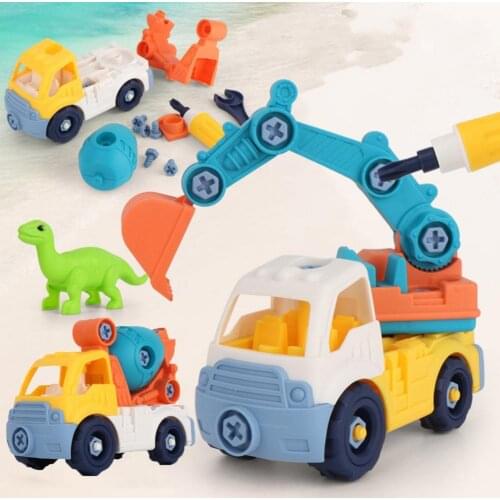 Engineering Toy Detachable Operate Easily ABS Construction Vehicles Model Kids Development Intelligence Educational Toys set