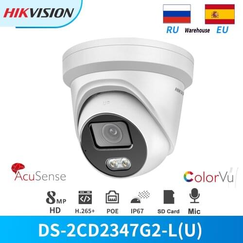 Hikvision 4MP ColorVu Bullet AcuSense PoE IP Camera DS-2CD2347G2-LU H.265+ Human Vehicle Classification Replace DS-2CD2347G1-LU