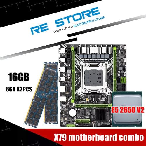 Kllisre X79 X79G motherboard combo kit set LGA 2011 E5 2650 V2 CPU 4*4GB memory DDR3 1333 ECC RAM
