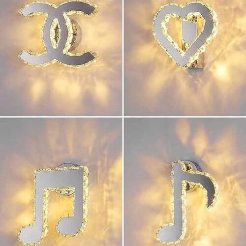 Creative personalized WIFI corridor lamp stainless steel LED crystal wall lamp hotel lamp