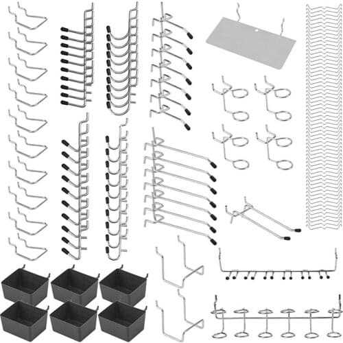 Pegboard Hooks 140PCS,with Pegboard Bins,Pegboard Wall Hooks,Tool Organizer Kit for Kitchen Craft Room Accessories