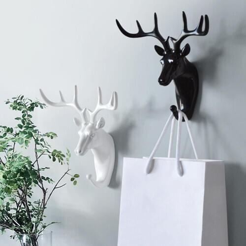 Fashion Animal Shaped Hooks Deer Stags Rhino Horse Giraffe Elephant Head Wall Hanger Coat For Hat Hook Rack Holder Home decor