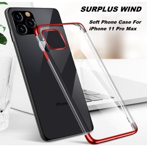 Soft Phone Case For iPhone 11 Pro Max Bumper Clear Plating TPU Housing Silicone Slim Phone Casing Back Cover For iPhone 11 funda