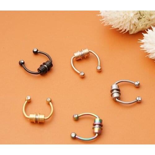 2021 New Fake Nose Ring Hip Hoop Rock U Shaped Magnetic Nose Piercing Hoop Septum Rings Punk Piercing Body Jewelry Free Shipping