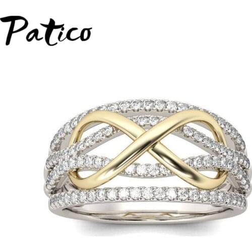 New 925 Sterling Silver AAA CZ Crystal Rings For Women Engagement Jewelry Korean Style Boutique Letter 8 Valentines Day Gift