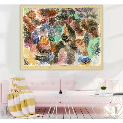 Paul Klee《Libido of the Forest》Abstract Canvas Oil Painting Art Poster Picture Wall Hanging Decor Home Living Room Decoration