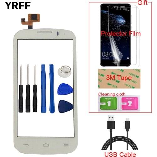 Front Glss For Alcatel One Touch Pop C5 5036D OT5036 OT5036D 5036 Touch Screen Glass Digitizer Panel Sensor Protector Film