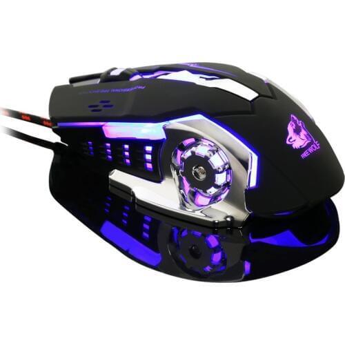 Profession Gaming Mouse Wire Mute Lighting Mouse 4000DPI Mechanical 6 Keys for PC Laptop Lol Cf E-sport Macro Definition Mouse