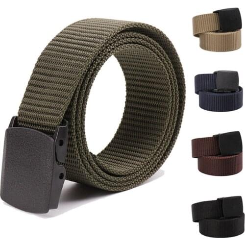 Mens Genuine Luxury Business Leather Belt Nylon Fabric Military Outdoor Tactical Belt Army Style Male Belts