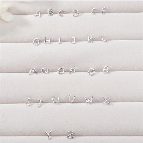 S925 Sterling Silver Earrings Fashion Personality Optional 26 English Letters Earrings for Boys and Girls Couples Ear Jewelry