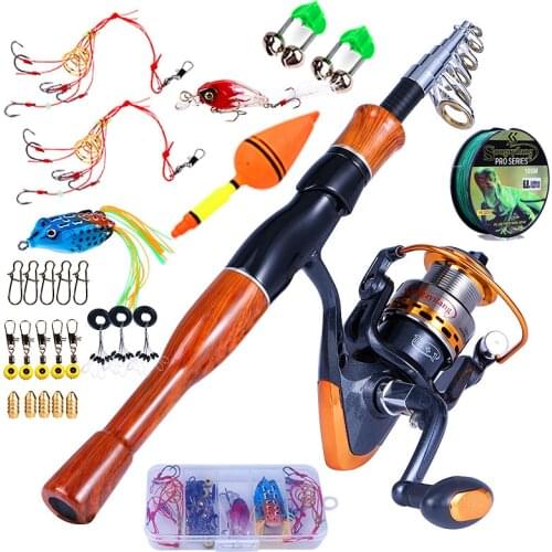 Sougayilang Fishing Rod and Reel Combo Spinning Fishing Rod and Spinning Reel Fishing Line Lure Hook Full Set Gift for Boys Girl