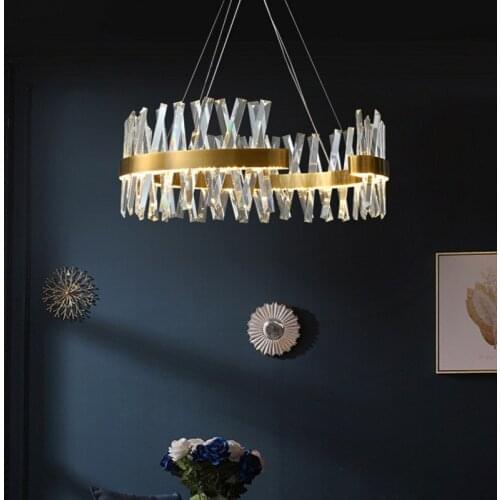 Modern Crystal Pendant Lights Long Cable Hanging Lamps Simple Ceiling Pendant lamp for Restaurant Bar Decorative Lighting ZM1121