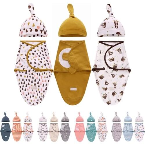 Baby Sleeping Bag Newborn Envelope Cocoon Swaddle Wrap Soft 100% Cotton Receiving Blanket Sleepwear 0-6 Months Bedding Set Gift