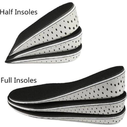 Hot 1 Pair Women Men Comfortable Height Increase Insole Unisex Insert Memory Foam Insoles Shoes Full Hlaf Pad Cushion