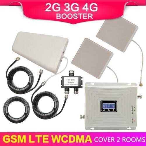 GSM 900mhz DCS 1800mhz 3G WCDMA 2100mhz B10 Cellular Signal Booster 3G UMTS 2100 4G LTE 1800mhz B3 Repeater 2 Aerial Amplifier