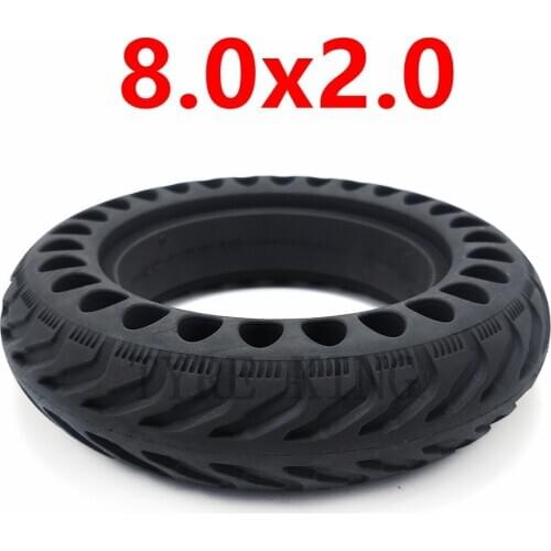 High Quality 8.0x2.0 Explosion-proof Electric Bike Scooter Tubeless Tyres 8 Inch Motorcycle Solid Wheel Tires Bee Hive Holes