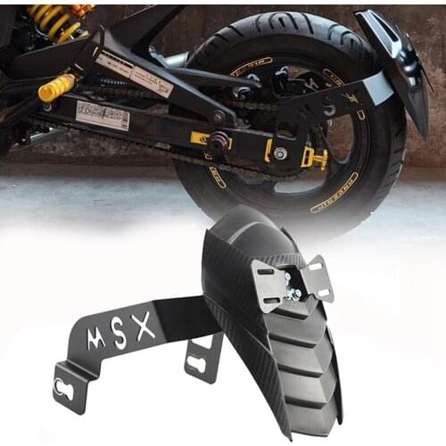 Rear Wheel Fender Splash Guard Cover Tire Hugger with License Plate Bracket for Honda Grom MSX 125 SF Motorbike - Black