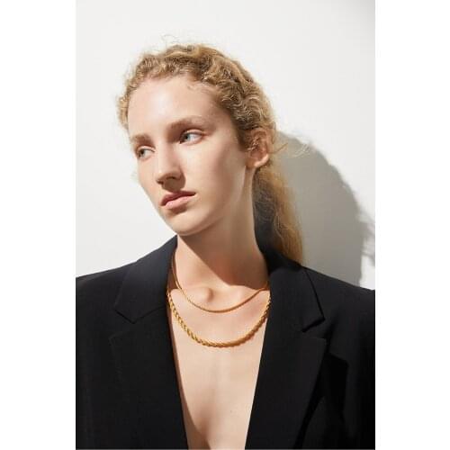 ASON 1pc Sale Stainless Steel Twist Chains Necklace For Women Men Hiphop Jewelry 2mm 3mm Pandora Necklace For Pendants Wholesale