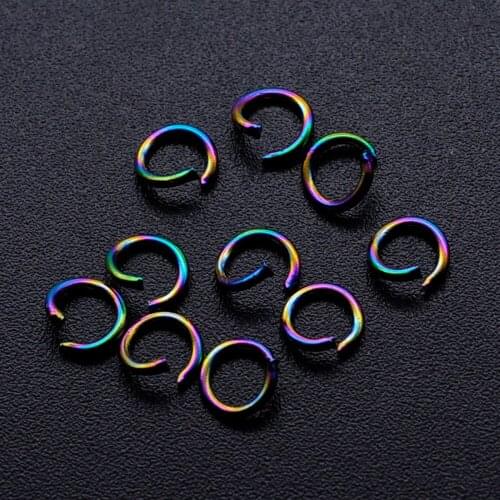 100pcs / lot 100% Stainless Steel Rainbow Color Jump DIY Necklace Bracelet Jewelry Making