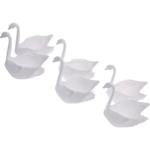 12Pcs PVC Swan Wedding Favors Boxes Bomboniere Candy Boxes Holders Birthday Party Gift