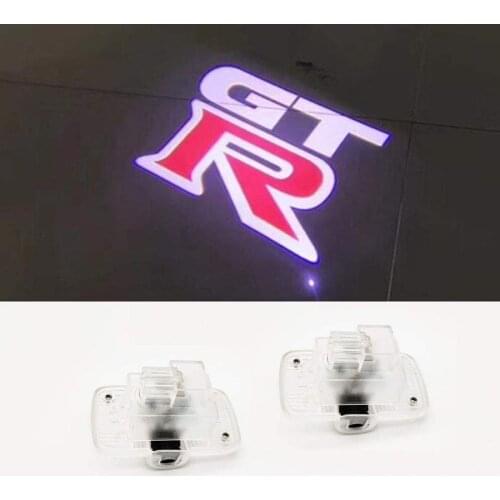 2pcs LED Car Door Logo Light hd Puddle lamp Ghost Shadow Light Accessories Compatible for GTR R35 R34 nismo