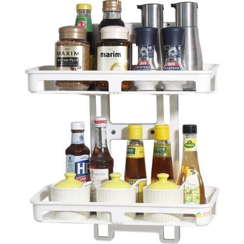 2 Tier Kitchen Side Shelf Rack Sidewall Multipurpose Shelf Crack Storage Rack Holder Refrigerator Fridge Side Shelf Rack DQ1410