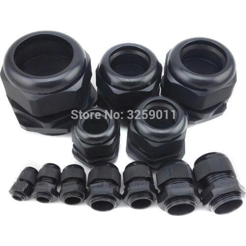 40PCS Cable Gland Nylon Plastic Waterproof Adjustable Cable Connectors Cable Gland Joints With Gaskets PG7 PG9 PG11 PG16 PG13.5