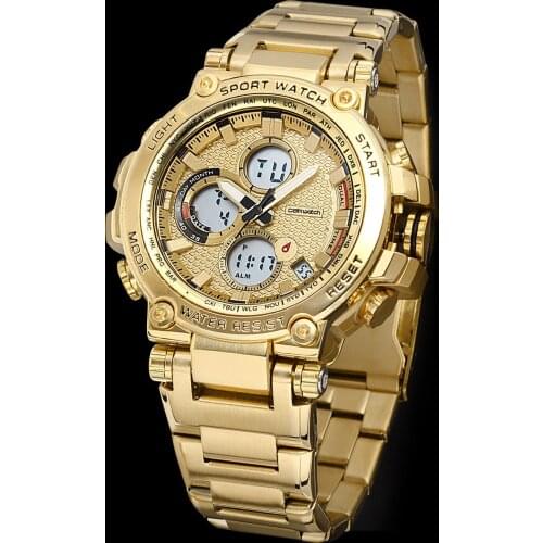 Steel Band Analog & Digital Watch For Men