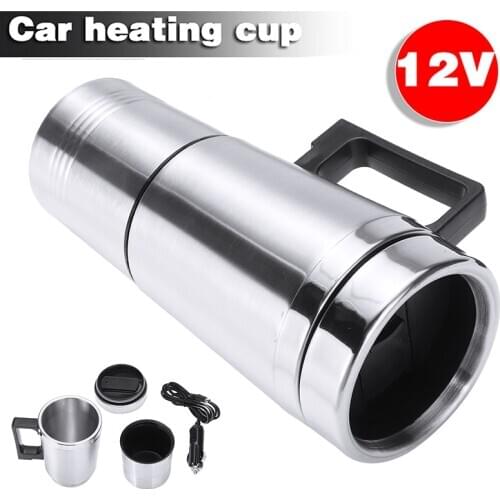 12V Car Heating Kettle Electric Tea Coffee Maker Stainless Steel Heater Water Bottle Tea Pot Vehicle Heating Cup for Camping