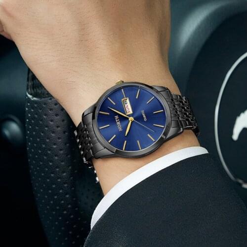 NORTH Man Watches Top Brand Luxury Stainless Steel Date Quartz Casual Business Fashion Mens Wrist Watch Waterproof Montre Homme