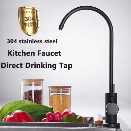Kitchen Water Filter Faucet Chrome Plated 1/4 Inch Connect Hose Reverse Osmosis Filters Parts Purifier Direct Drinking Sink Tap