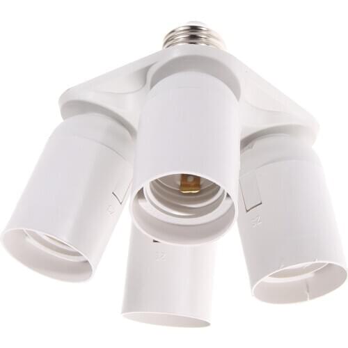 Hot 4 in 1 E27 110V-240V Led Bulb Holder Base Socket Splitter LED Bulb Socket Splitter Light Lamp Bulb Adapter Tent Accessories