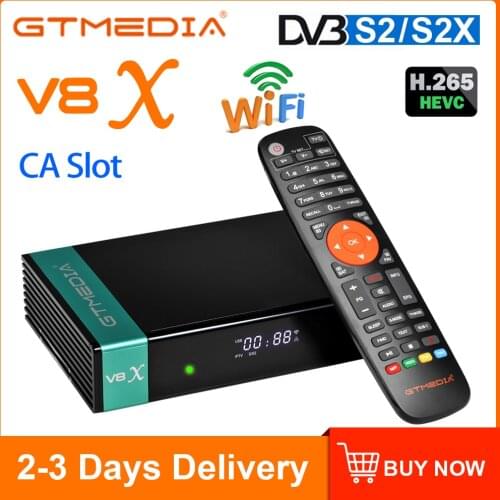 GTMEDIA V8X H.265 DVB-S2 Satellite Receiver DVB S2 S2X Buildin Wifi CA Card Slot Scart Set Top Box Upgrade from GT MEDIA V8 NOVA