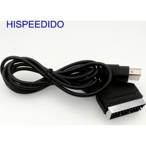 HISPEEDIDO 1.8M/6FT 24Pin RGB Scart AV Cable Lead Audio Video Connector for XBOX Classic console