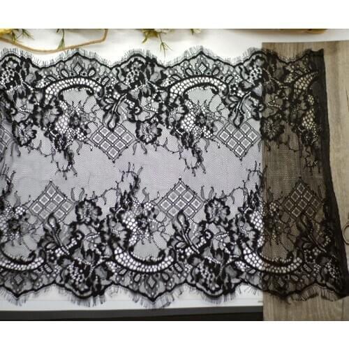 Exquisite European retro pattern nylon eyelash lace dress fabric DIY wedding dress accessories wide 42cm