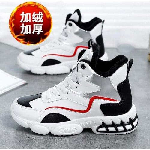 Winter Warm High Tops Running Shoes Woman Sneakers White Women Sport Shoes Women Sneakers Sports Women Fur Walking Ladies A-1491