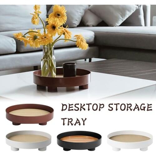 Nordic Decorative Round Storage Tray Organizer Kitchen Organizer Tray Plastic Jewelry Tray for Jewelry Fruit Cupcake Organizer