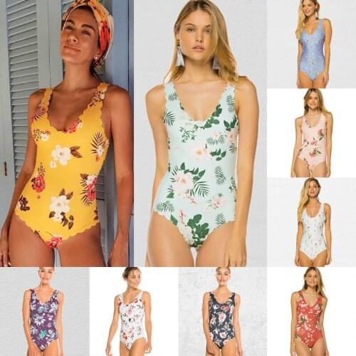 BeeHouse Small fresh printed swimsuit Pantsuits female beachwear female one-piece bikini seti swimming summer trunks for women20