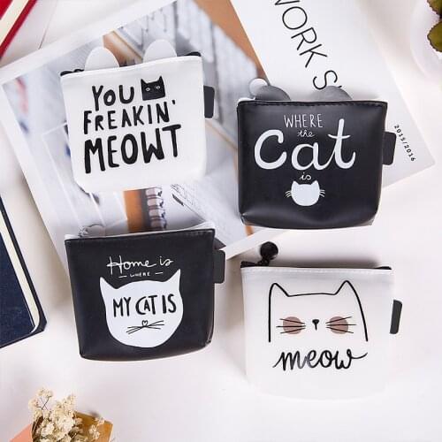 Cat Mini Coin Purses for Women Holder Animal Silica Change Girls Money Bag Children Gifts Small Zipper Pouch Kids Purses
