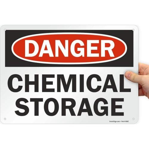 "Danger Chemical Storage" Sign |8" x 12" Plastic