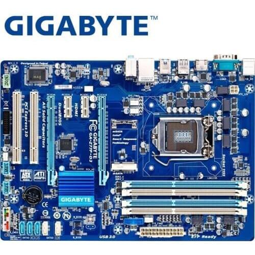 GIGABYTE GA-Z77P-D3 Desktop Motherboard Z77 Socket LGA 1155 i3 i5 i7 DDR3 32G ATX UEFI BIOS Original Z77P-D3 Used
