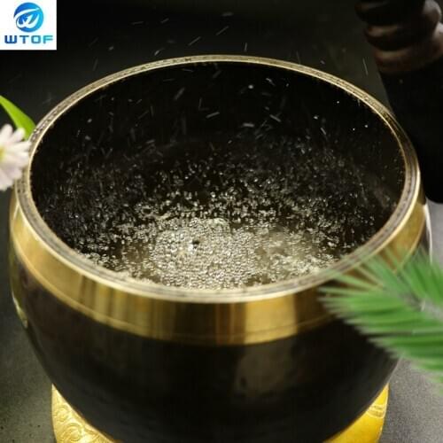 Nepal Yoga Meditation Prayer Bowl Copper Buddha Sound Healing With Mallet Implement Mat Brahma Chakra Prayer Practice Bowl Decor