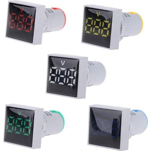 OOTDTY Square Voltmeter AC 20-500V Volt Meter Panel LED Digital Voltage Indicator Light 22mm