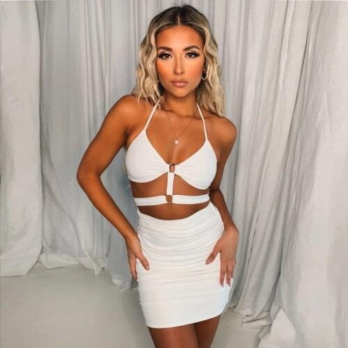 Sexy Spaghetti Strap Hollow Out V-Neck Mini Dresses Ruched Bodycon Women Backless Summer Wihte Dress Casual Clubwear Evening