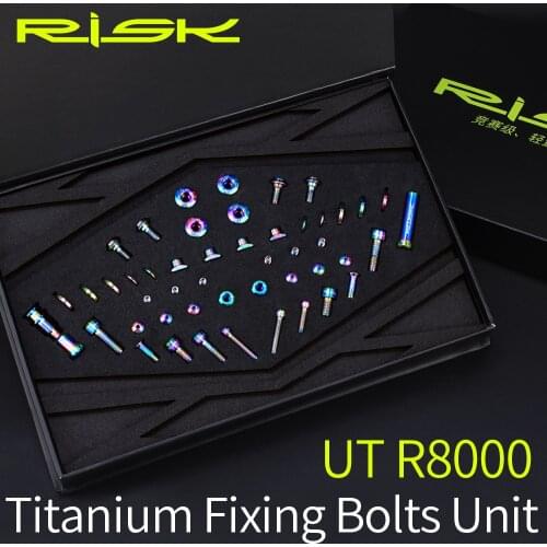 RISK RT105 UT R8000 Road Bicycle Titanium Alloy Fixing Bolt Set Unit Bike Disc Brake Fixing Nut Front Rear Derailleur Wire Screw