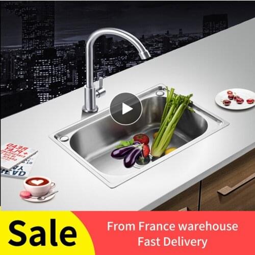 Silver Kitchen Sink For Balcony Undermount Stainless Steel Kitchen Sink Single Slot Mini Small Household Counter Sink Bowl HWC